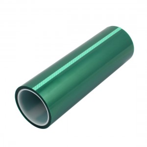 High Temperature green PET Tape Made with  Polyester and Silicone for Powder Coating and Masking