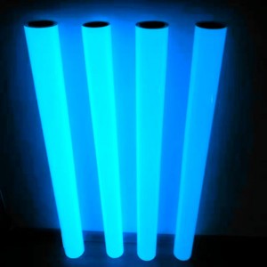 Glow cinta PET PVC fotoluminiscent blau de la pel·lícula en la foscor durant la sortida d'emergència Senyalització