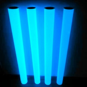 PET PVC bleu photoluminescente Film Bande Phosphorescent noir pour la sortie d'urgence Signalisation