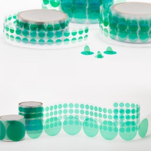 PET Polyester vert points de masquage (disques) avec poignée Wishbone pour revêtement en poudre, placage et anodisation