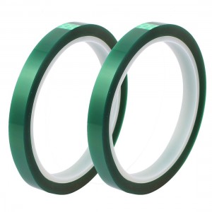 Vysokoteplotní green PET pásky jsou vyrobeny z polyesteru a silikonu pro práškové lakování a maskování